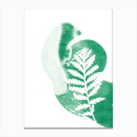 Minimal Green Tansy Leaf Canvas Print