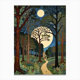 William Morris Moonlight In The Woods 54 Canvas Print