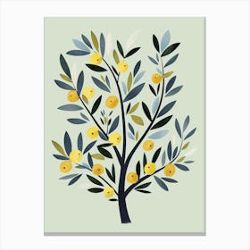 Olive Tree Flat Illustration 5 Canvas Print