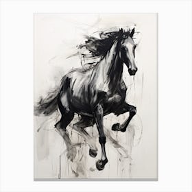 Horse Painting In The Style Of Abstract Expressionist 4 Canvas Print
