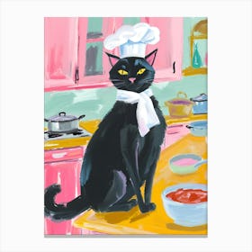 Chef Cat in the kitchen 1 Canvas Print