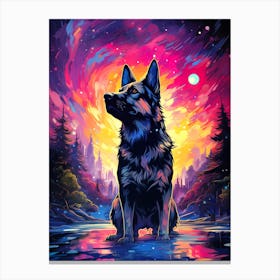 German Shepherd Painting Canvas Print