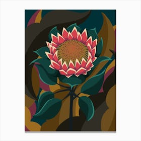 Abstract Protea Flower Canvas Print
