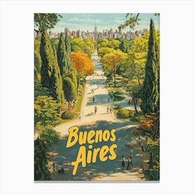 Aihrgdesign A Mid Century Modern Travel Poster For Buenos Aires 2 Canvas Print