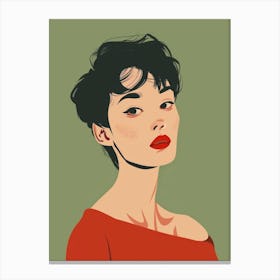 Asian Girl Illustration 2 Canvas Print