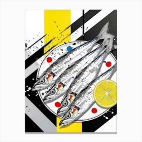 Sardines fish abstract art 1 Canvas Print