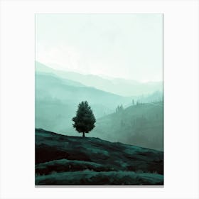 Lone Tree, Minimalism 10 Canvas Print