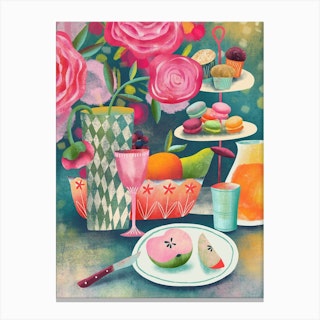 Still Life With Macarons Canvas Print