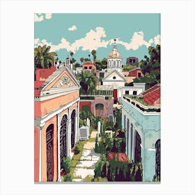 St Louis Cemetery No 1 Storybook Illustration 4 Canvas Print