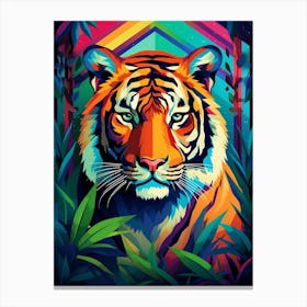 Tiger Geometric Abstract 5 Canvas Print