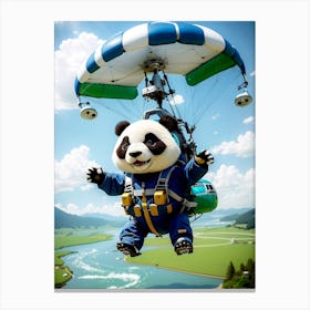 Explorer Panda Flying A Hang Glider Canvas Print