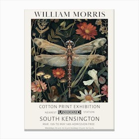 William Morris Vintage Poster Dragonfly Canvas Print