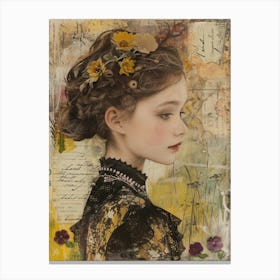 Girl With Flowers Canvas Print