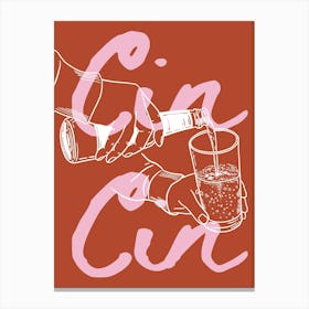 Cin Cin Retro Bar Cart Kitchen Vintage 1 Canvas Print