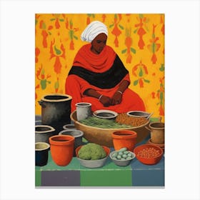 African Cuisine Matisse Inspired Illustration7 Canvas Print