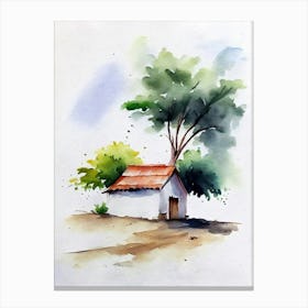 Watercolor Of A House Canvas Print