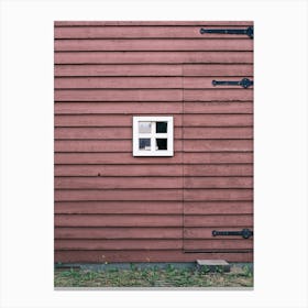 Red Barn with white window // The Netherlands // Travel Photography Canvas Print