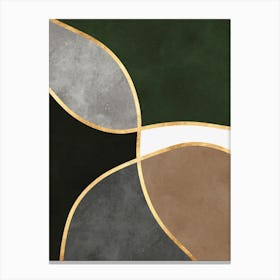 Organic shapes and golden lines 7 Canvas Print