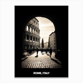 Poster Of Rome, Italy, Mediterranean Black And White Photography Analogue 3 Canvas Print
