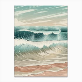 Illustration Of A Beach Canvas Print