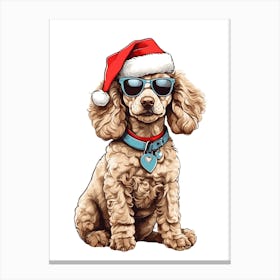 Christmas Poodle Dog Canvas Print
