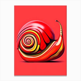 Full Body Snail Red Pop Art Canvas Print