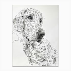 American English Hound Dog Line Sketch 2 Canvas Print
