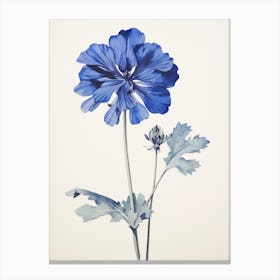 Blue Botanical Geranium 1 Canvas Print