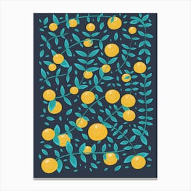 Lemons And Leaves Canvas Print