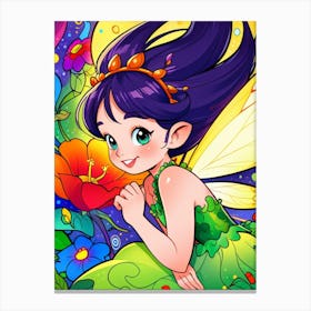 Fairy Coloring Page Canvas Print