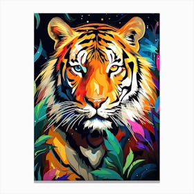 Tiger Art In Abstract Art Style 1 Canvas Print