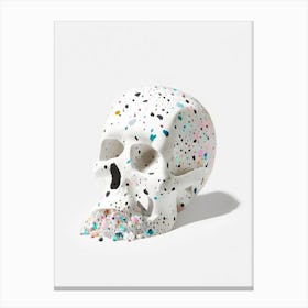 Skull With Terrazzo Patterns 2 Kawaii Canvas Print