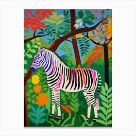 Maximalist Animal Painting Zebra 4 Canvas Print