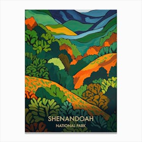 Shenandoah National Park Travel Poster Matisse Style 2 Canvas Print