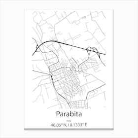 Parabita,Italy Minimalist Map Canvas Print