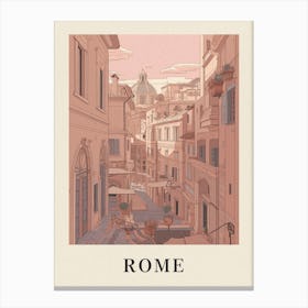Rome Vintage Pink Italy Poster Canvas Print