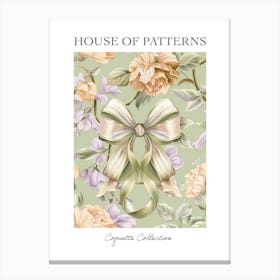 Coquette In Sage And Pink2 Pattern Poster Canvas Print