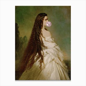 Lady Blowing Bubbles Canvas Print