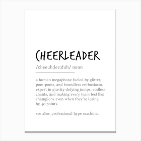 Cheerleader Definition Poster - Dictionary Canvas Print