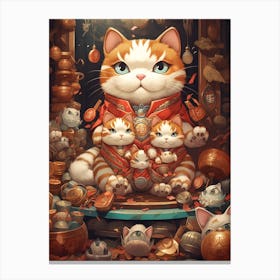 Fortune Cat Detailed Illustration 2 Canvas Print
