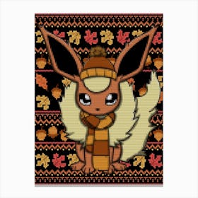 Fall Flareon Sweater - Pokemon Autumn Canvas Print