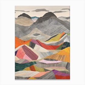Stob Ban (Grey Corries) Scotland Colourful Mountain Illustration Canvas Print