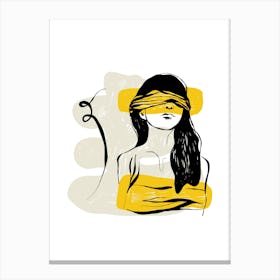 Blindfolded Woman Canvas Print