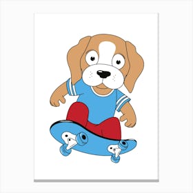 Prints, posters, nursery and kids rooms. Fun dog, music, sports, skateboard, add fun and decorate the place.26 Canvas Print