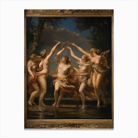 Les Nymphes De Parthénope Painting, By Charles Meynier, Exposed In Louvre Museum Canvas Print