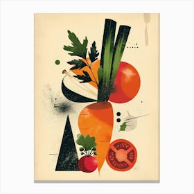 Art Deco Geometric Vegetables Canvas Print