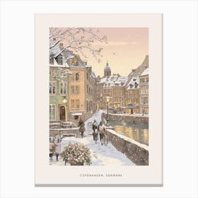 Vintage Winter Poster Copenhagen Denmark 4 Canvas Print