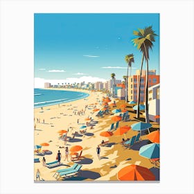 Venice Beach California, Usa, Graphic Illustration 3 Canvas Print