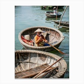 Coracle Boats Of Hoi An Vietnam Canvas Print