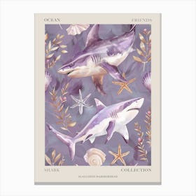 Purple Scalloped Hammerhead Shark 2 Poster Canvas Print